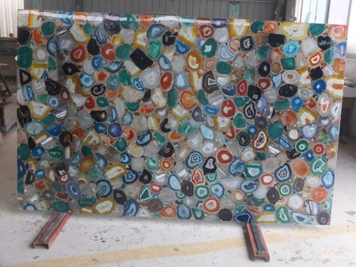 Various Colours Agate Gemstone Slab