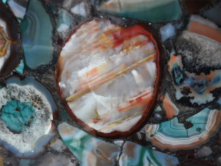 Various Colours Agate Gemstone Slab