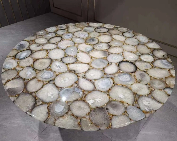 Natural White Agate Tabletop Natural White Agate Tabletop
